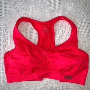 Neon pink sports bra